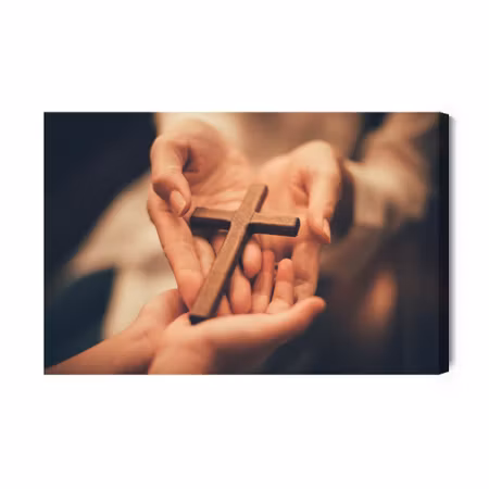 Canvastavla - Cross on the Hands