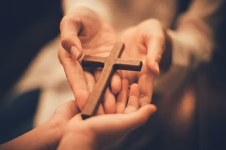 Canvastavla - Cross on the Hands