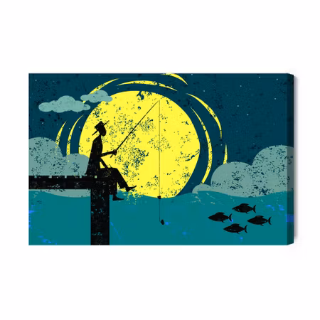 Canvastavla - Night Fishing