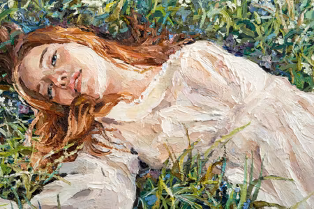 Canvastavla - A Red-haired Beauty a Young Girl