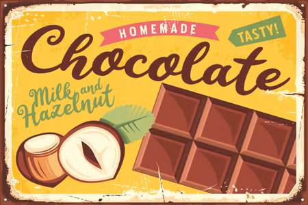 Canvastavla - Chocolate with Nuts and Retro