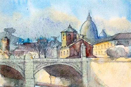 Canvastavla - Bridge in Rome