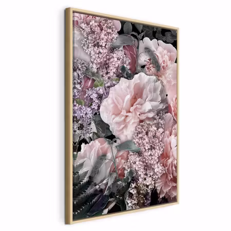 Canvastavla med ram - Among flowers blooming