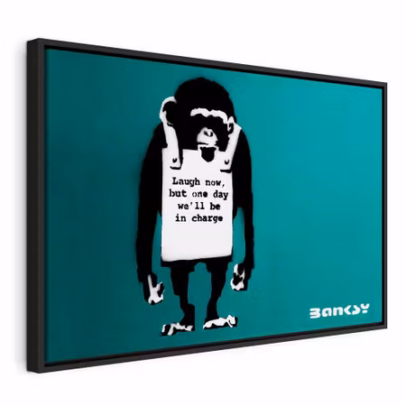 Canvastavla med ram - Angry monkey vertical