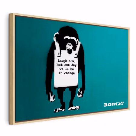 Canvastavla med ram - Angry monkey vertical