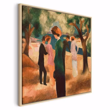 Canvastavla med ram - August macke lady in green