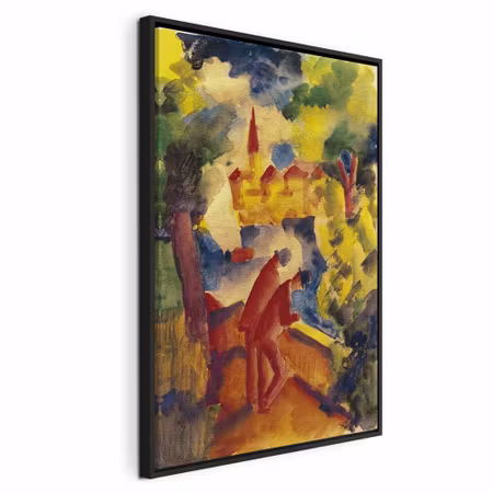 Canvastavla med ram - August macke men on the road