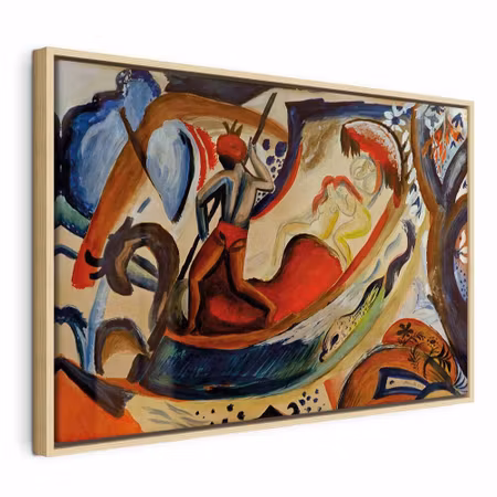 Canvastavla med ram - August macke nackte mädchen