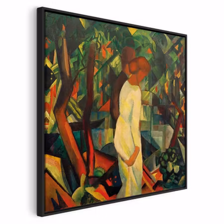 Canvastavla med ram - August macke paar im wald