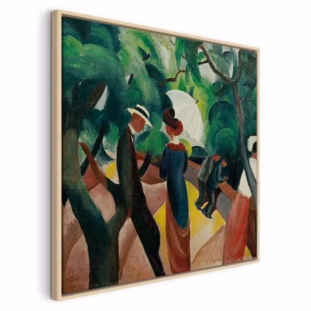 Canvastavla med ram - August macke promenade