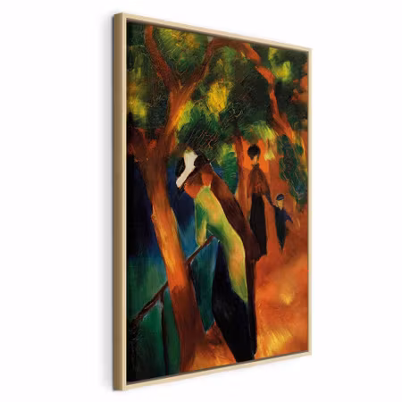 Canvastavla med ram - August macke sunny path