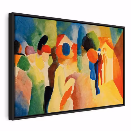 Canvastavla med ram - August macke with a yellow