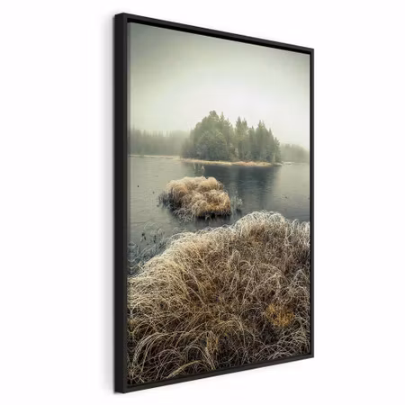 Canvastavla med ram - Autumn in the wetlands