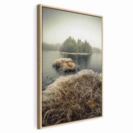 Canvastavla med ram - Autumn in the wetlands