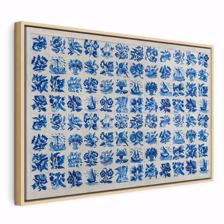 Canvastavla med ram - Azulejos tiles traditional