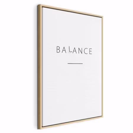 Canvastavla med ram - Balance of words black