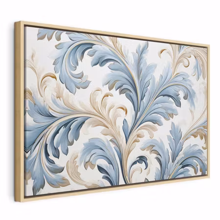 Canvastavla med ram - Baroque ornaments in light