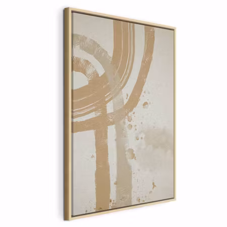 Canvastavla med ram - Beige minimalism vertical