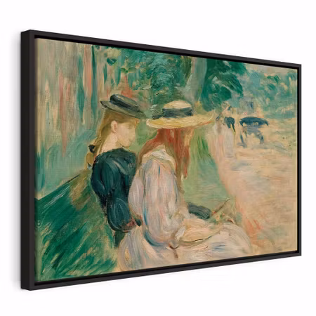 Canvastavla med ram - Berthe morisot sur un banc