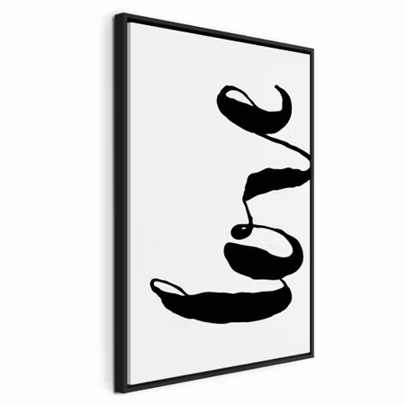 Canvastavla med ram - Black love vertical