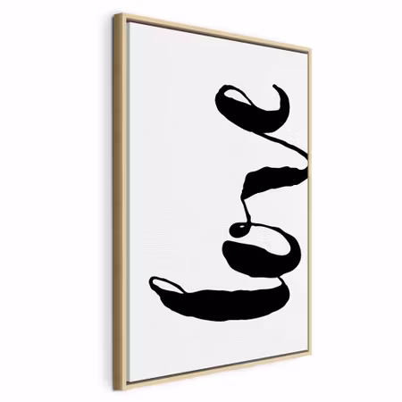 Canvastavla med ram - Black love vertical