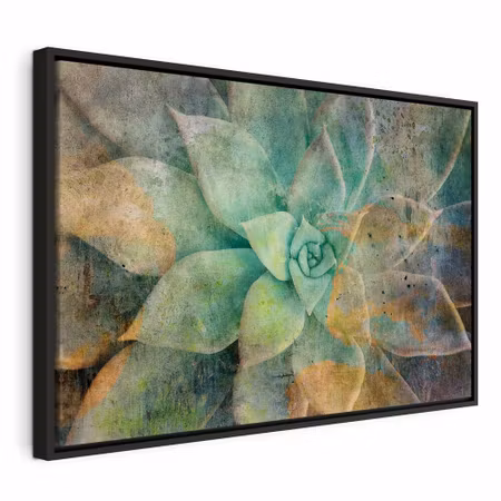 Canvastavla med ram - Blooming tones wide