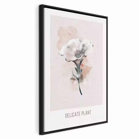 Canvastavla med ram - Delicate plant vertical