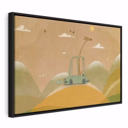 Canvastavla med ram - Dreamy traveler a cheerful