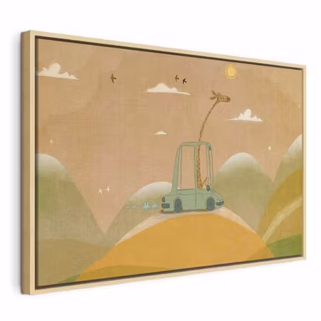 Canvastavla med ram - Dreamy traveler a cheerful