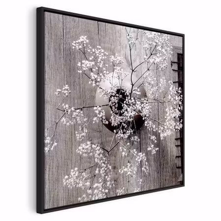 Canvastavla med ram - Dried flowers square