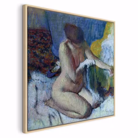 Canvastavla med ram - Edgar degas after the bath