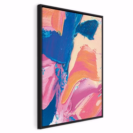 Canvastavla med ram - Energetic shapes dynamic oil
