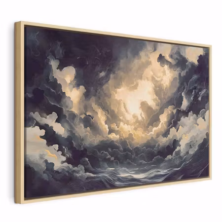Canvastavla med ram - Epic light play the sun