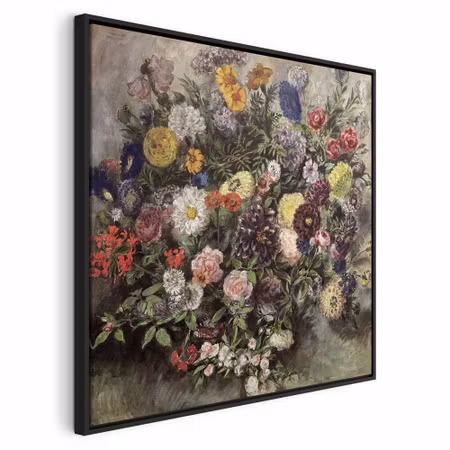 Canvastavla med ram - Eug ne delacroix bouquet of
