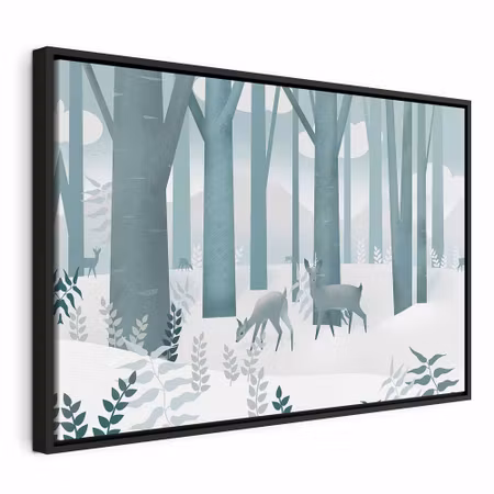 Canvastavla med ram - Fairy tale forest vertical