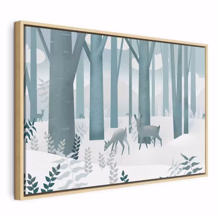 Canvastavla med ram - Fairy tale forest vertical