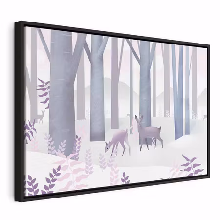 Canvastavla med ram - Fairy tale forest vertical