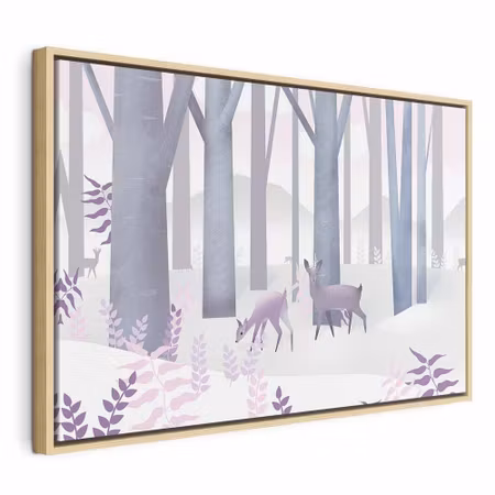 Canvastavla med ram - Fairy tale forest vertical