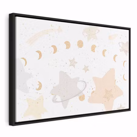 Canvastavla med ram - Fairy tale galaxy phases of