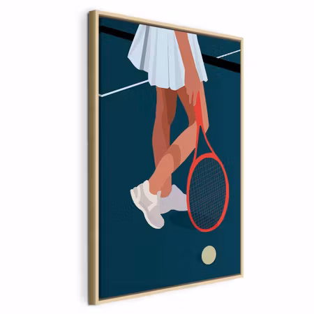 Canvastavla med ram - Female tennis player with a