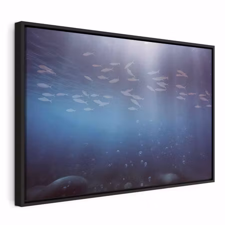 Canvastavla med ram - Fish in the depths