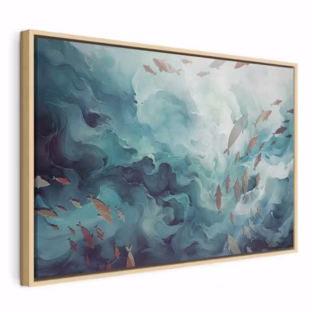 Canvastavla med ram - Fish in the ocean