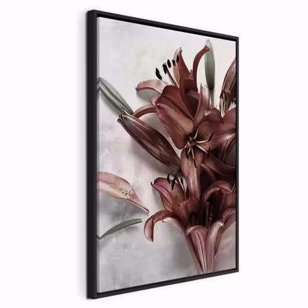 Canvastavla med ram - Floral form vertical