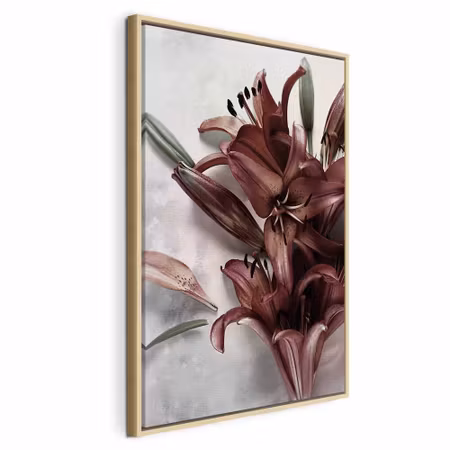 Canvastavla med ram - Floral form vertical