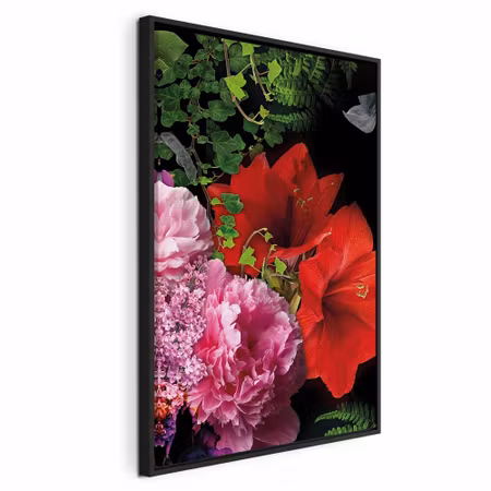Canvastavla med ram - Floral symphony vertical