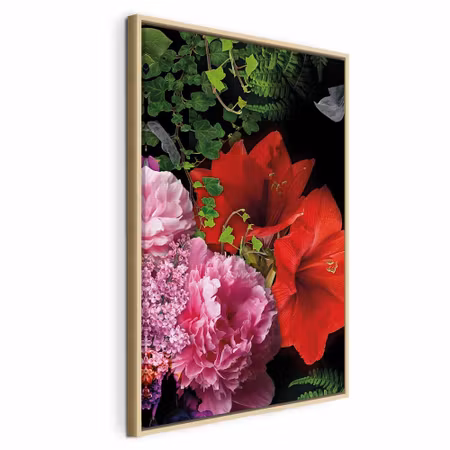 Canvastavla med ram - Floral symphony vertical