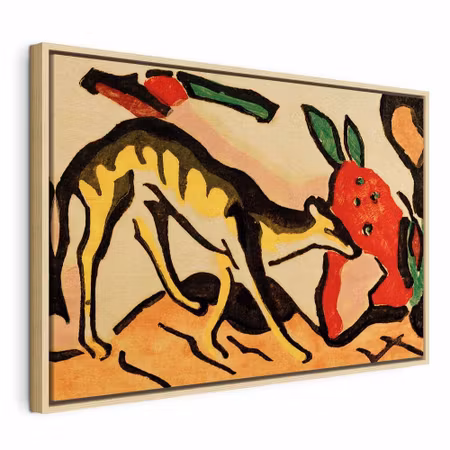 Canvastavla med ram - Franz marc fabeltier