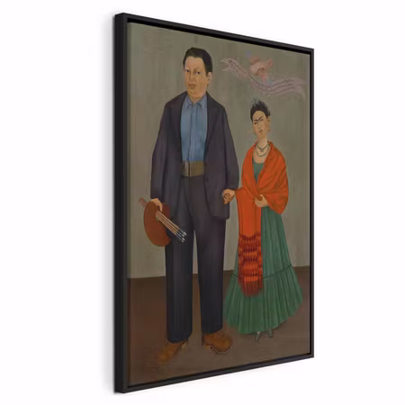 Canvastavla med ram - Frida kahlo frida and diego