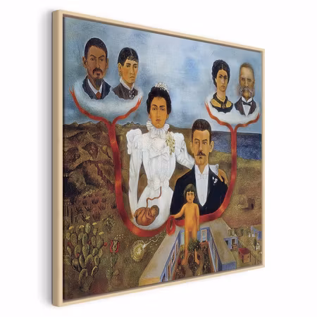 Canvastavla med ram - Frida kahlo my grandparents