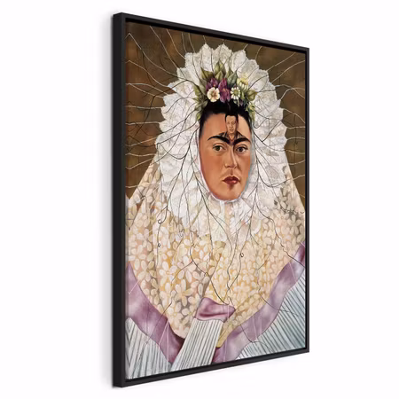 Canvastavla med ram - Frida kahlo self portrait as